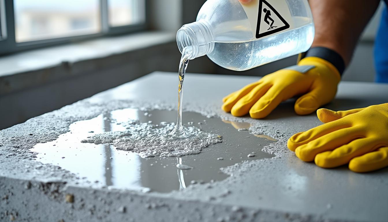 découvrez notre guide complet sur l'utilisation des solutions à base d'acide chlorhydrique pour le béton désactivé, incluant conseils, précautions et méthodes efficaces pour un nettoyage optimal.