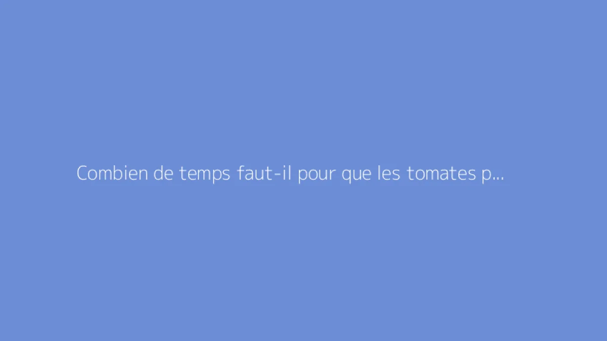 Combien de temps faut-il pour que les tomates poussent sous serre ?