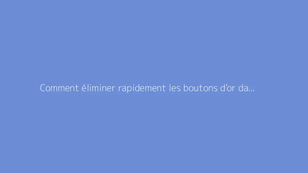 Comment éliminer rapidement les boutons d'or dans une pâture