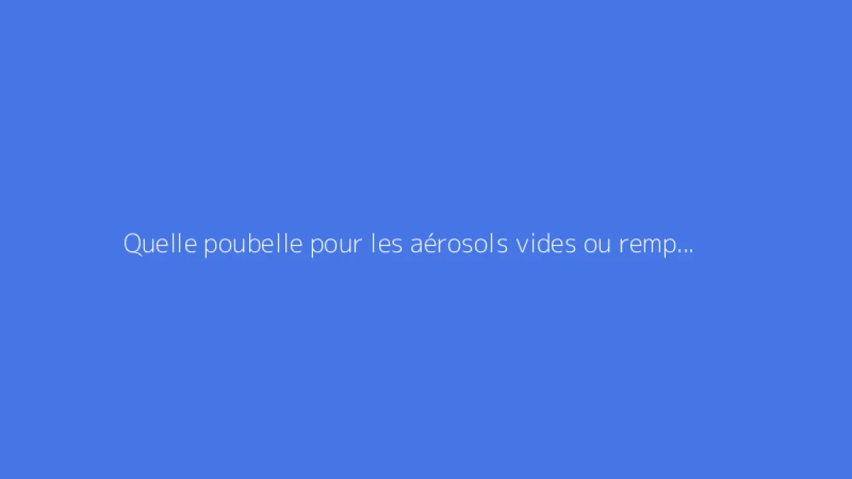 Quelle poubelle pour les aérosols vides ou remplis : conseils de tri