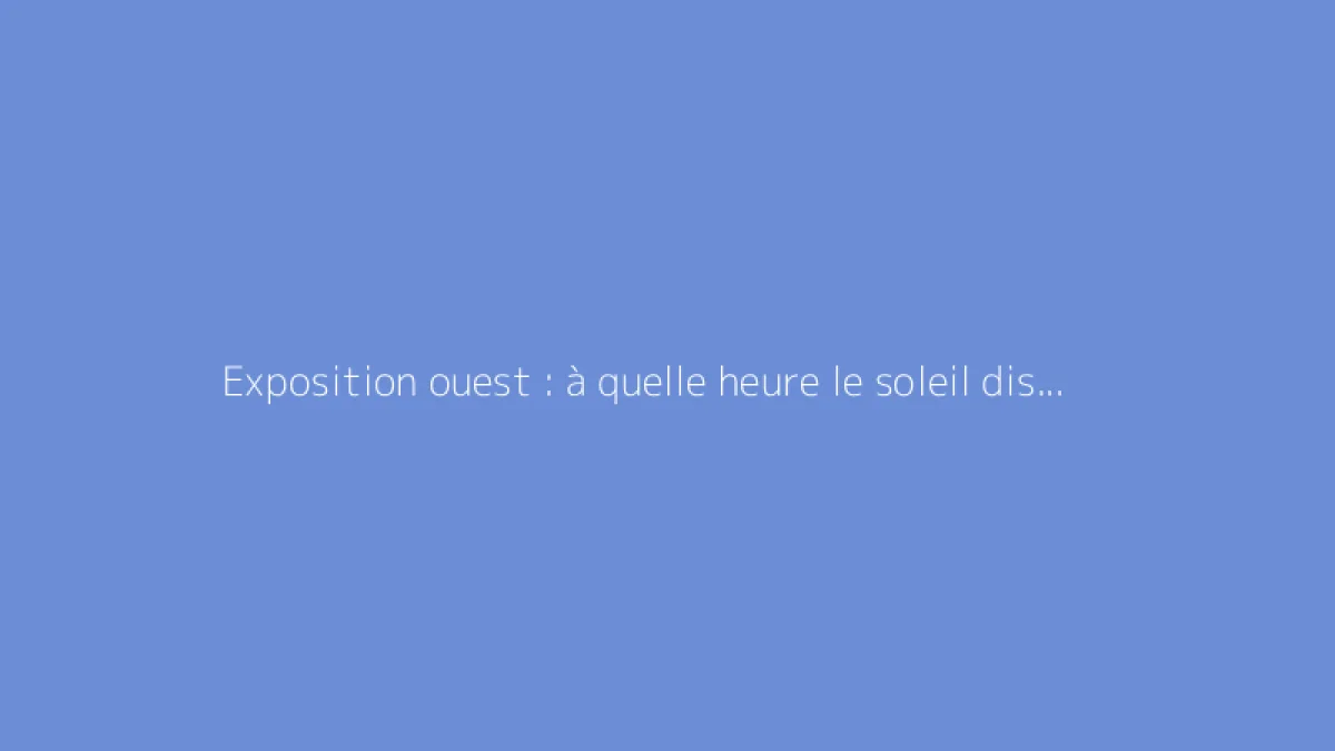 Exposition ouest : à quelle heure le soleil disparaît-il ?