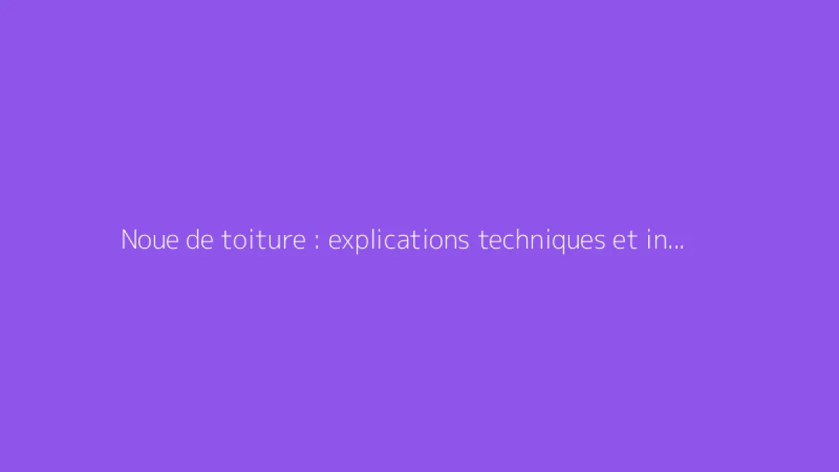 Noue de toiture : explications techniques et instructions de pose