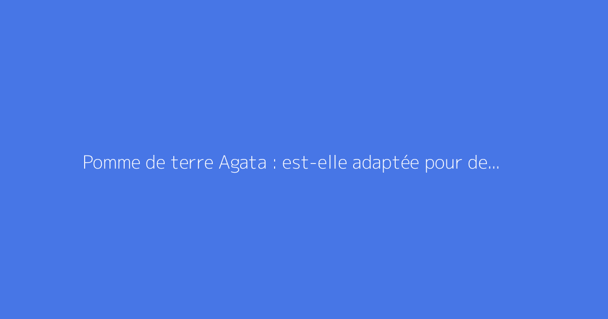 Pomme de terre Agata : est-elle adaptée pour des frites ?