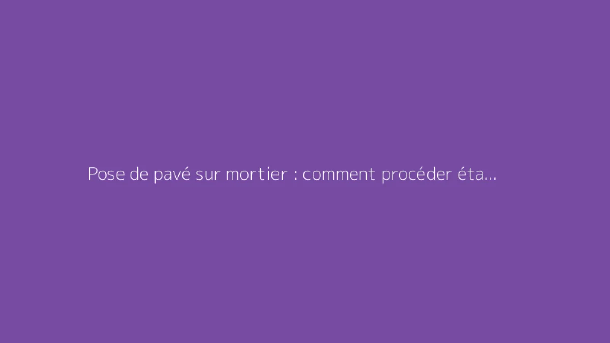 Pose de pavé sur mortier : comment procéder étape par étape