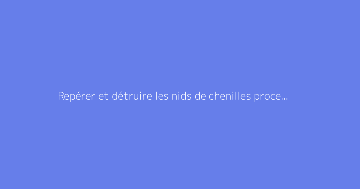 Repérer et détruire les nids de chenilles processionnaires