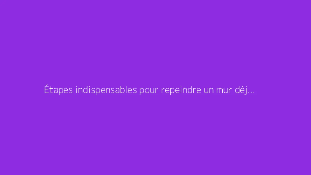 Étapes indispensables pour repeindre un mur déjà peint