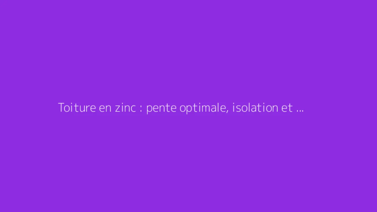 Toiture en zinc : pente optimale, isolation et détails techniques